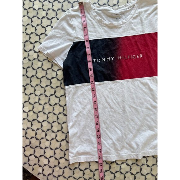 Tommy Hilfiger Womens Colorblock Logo T-Shirt S Red/White/Black - Picture 7 of 10